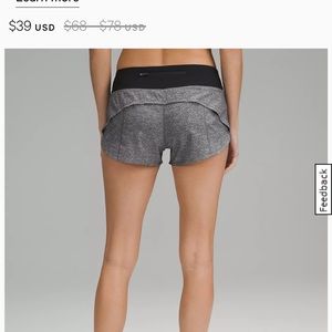 Lululemon speed up shorts size 6